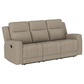 Orleans Furniture - Coaster - Brentwood Upholstered Motion Reclining Sofa Taupe - 610281